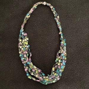 Pastel Multi Strand Thread Necklace